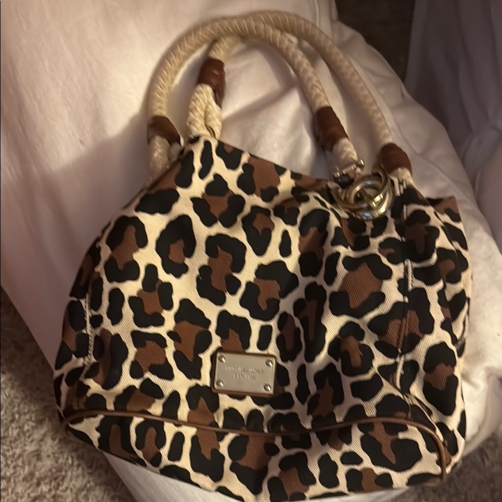 Michael Kors Brown and Black Tote Bag with Elegant Hardware